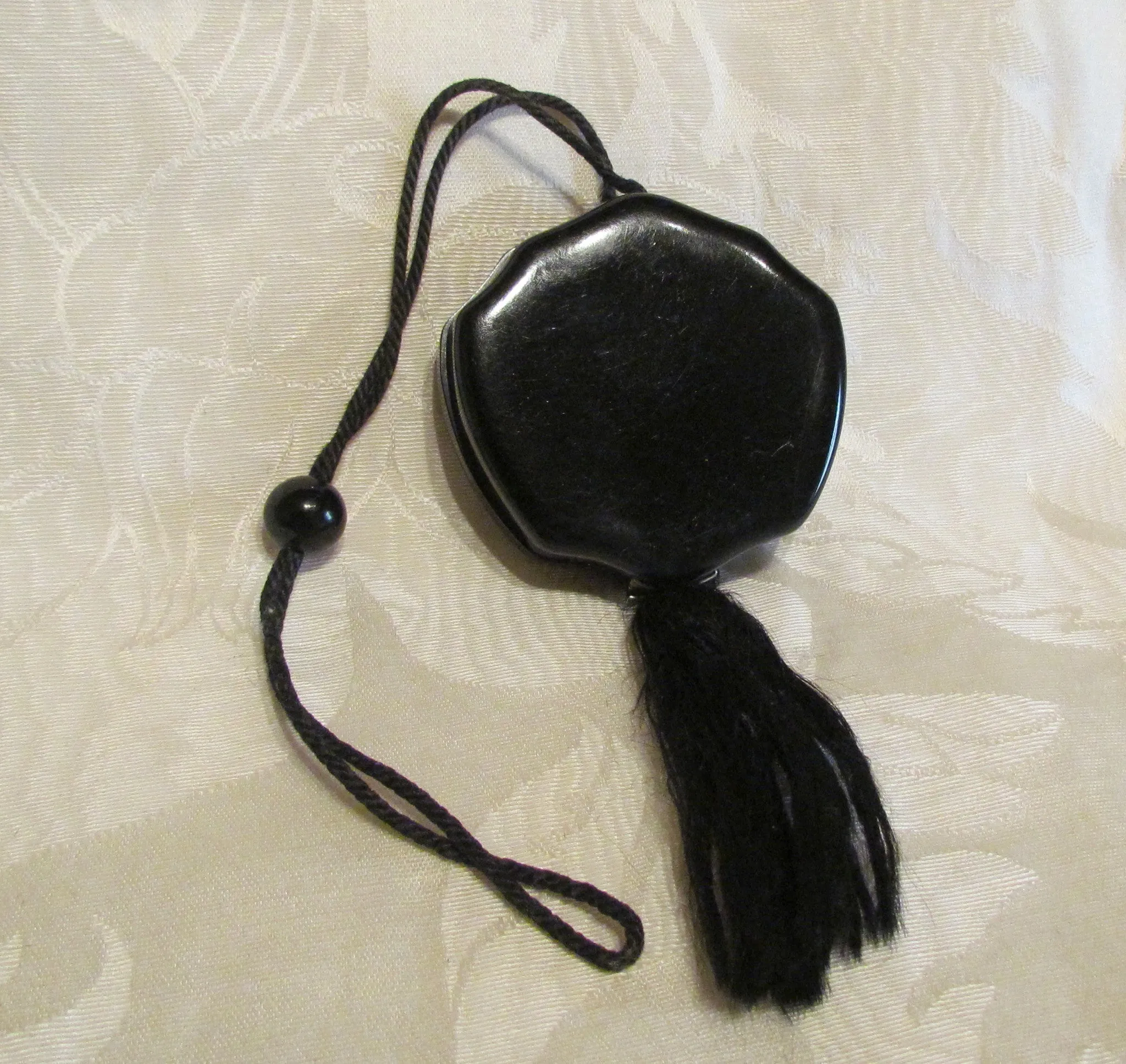 1920s Celluloid Compact Purse Art Deco Wristlet Purse Rare Flapper Rhinestone Compact In Excellent Condition