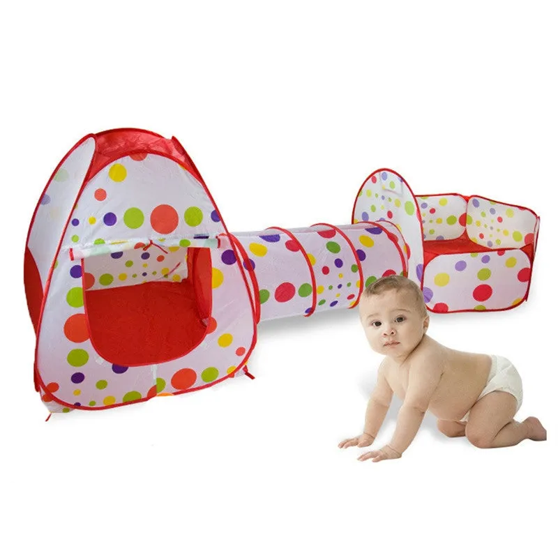 3pcs Kids Play Tent Crawl Tunnel and Ball Pit for Toddlers