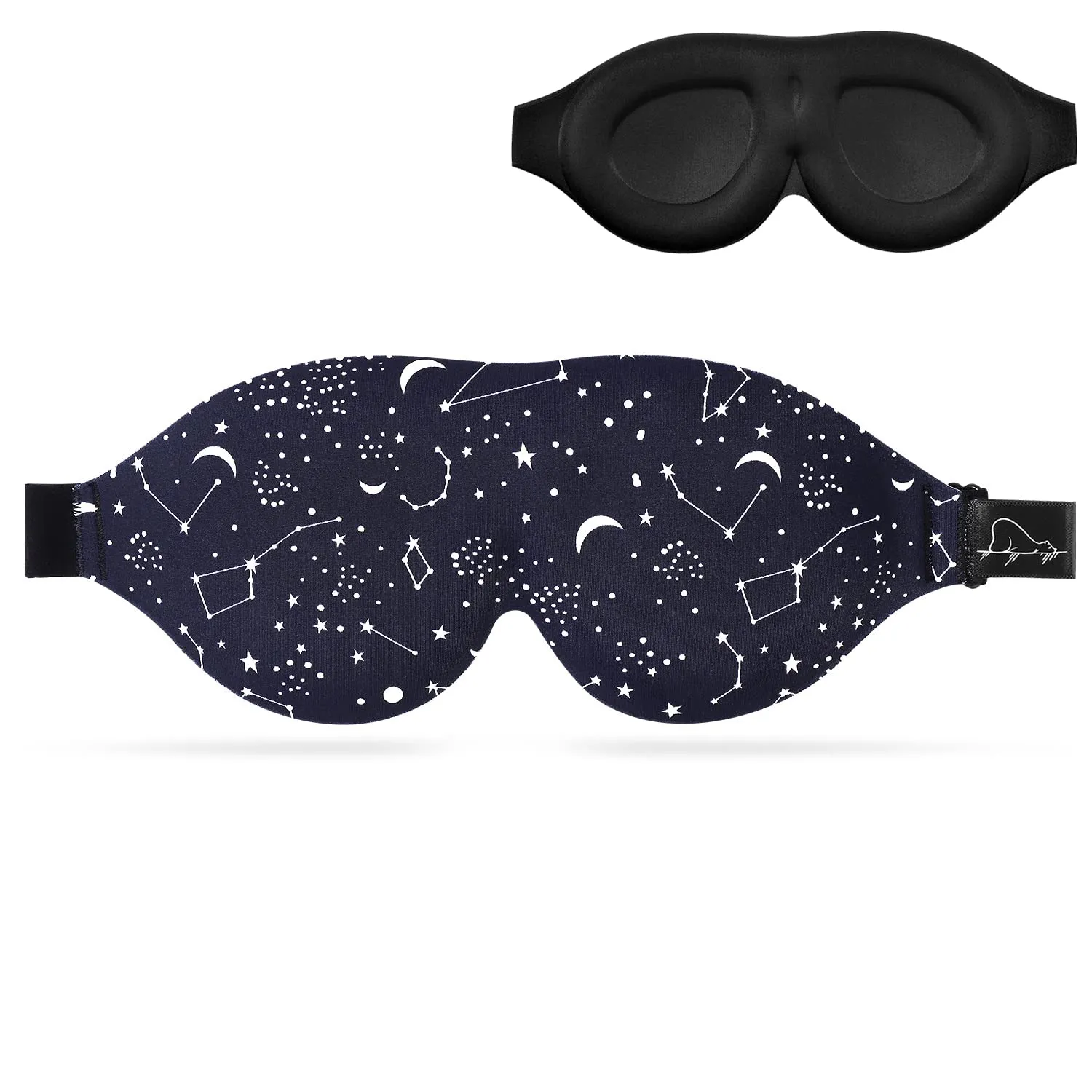 ALASKA BEAR Contoured Cups Sleep Mask for Women Men 100 Percent Blackout, 0 Pressure Blindfold for Sleeping Cool 3D Design Eyeshade - w/Silky Bag and Memory Foam Earplugs - Zoadic Constellations A Starry Night