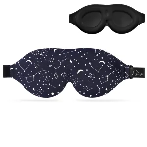ALASKA BEAR Contoured Cups Sleep Mask for Women Men 100 Percent Blackout, 0 Pressure Blindfold for Sleeping Cool 3D Design Eyeshade - w/Silky Bag and Memory Foam Earplugs - Zoadic Constellations A Starry Night