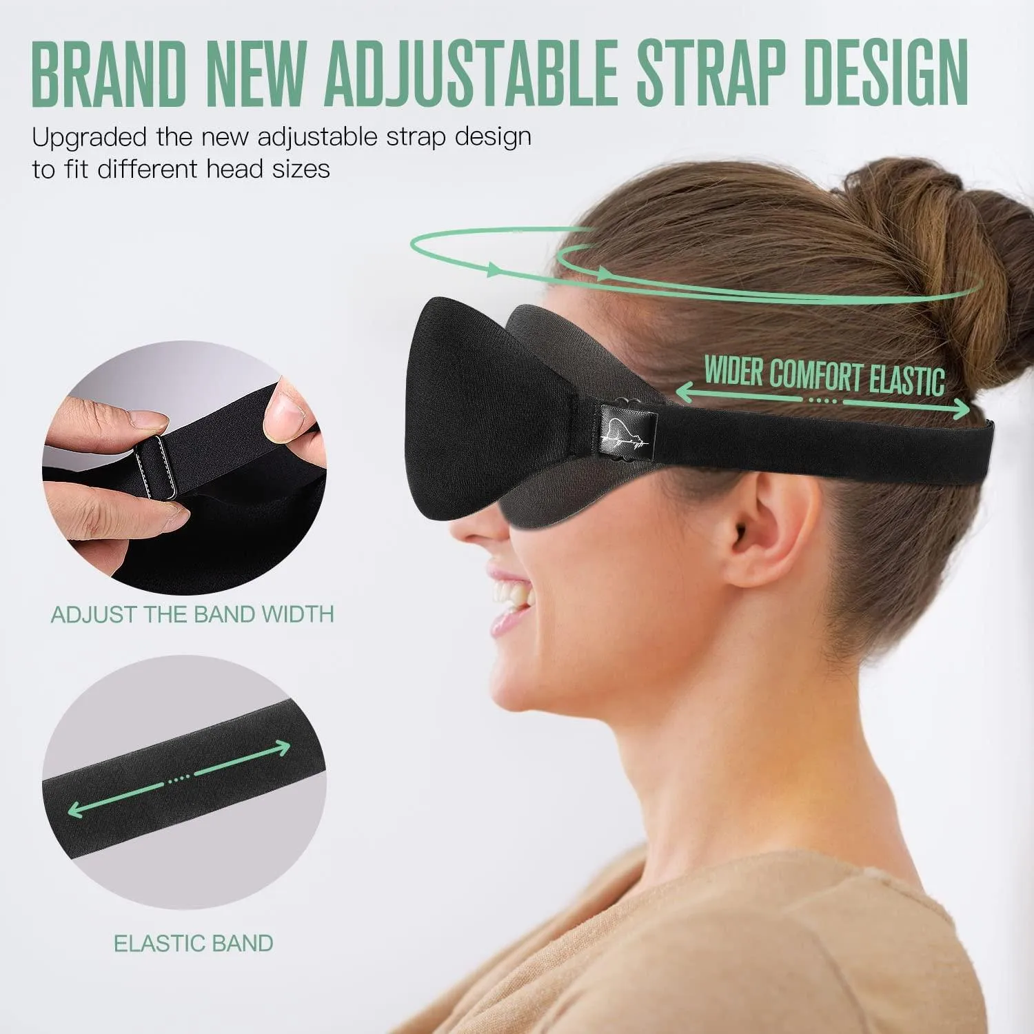 ALASKA BEAR Memory Foam Sleep Mask with 3D Molded Cups, a Contour Pillow for Your Eyes