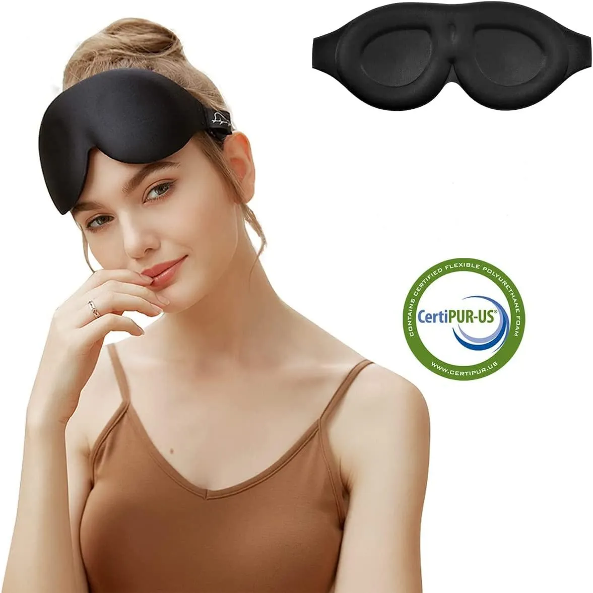 ALASKA BEAR Memory Foam Sleep Mask with 3D Molded Cups, a Contour Pillow for Your Eyes