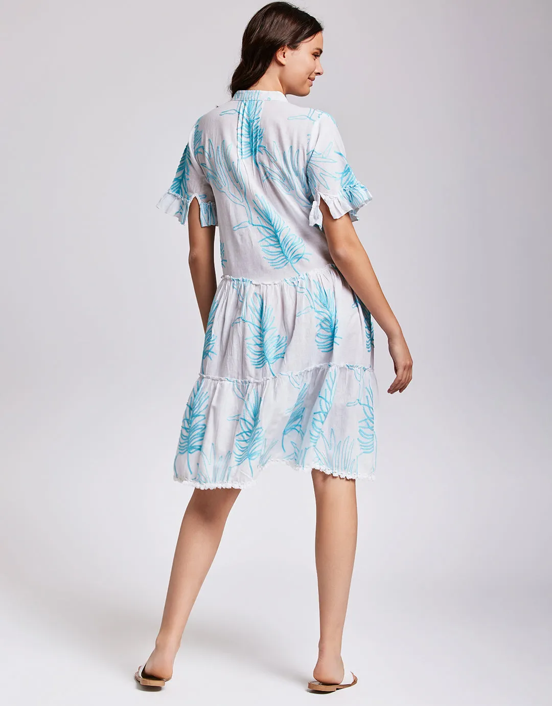 Angie Short Sleeve Dress - Turquoise