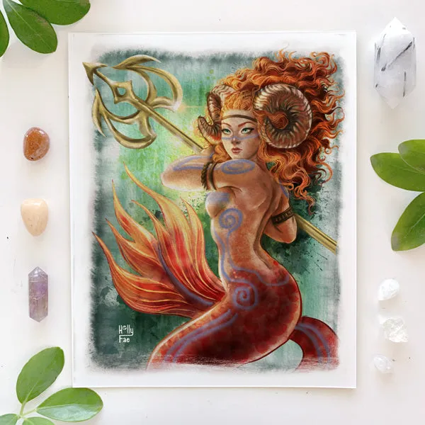 Aries Mermaid Tote Bag