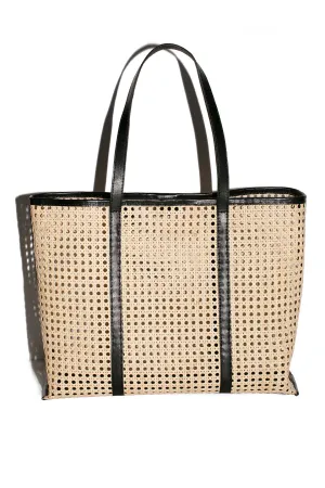 Black Woven Rattan Margot Bag