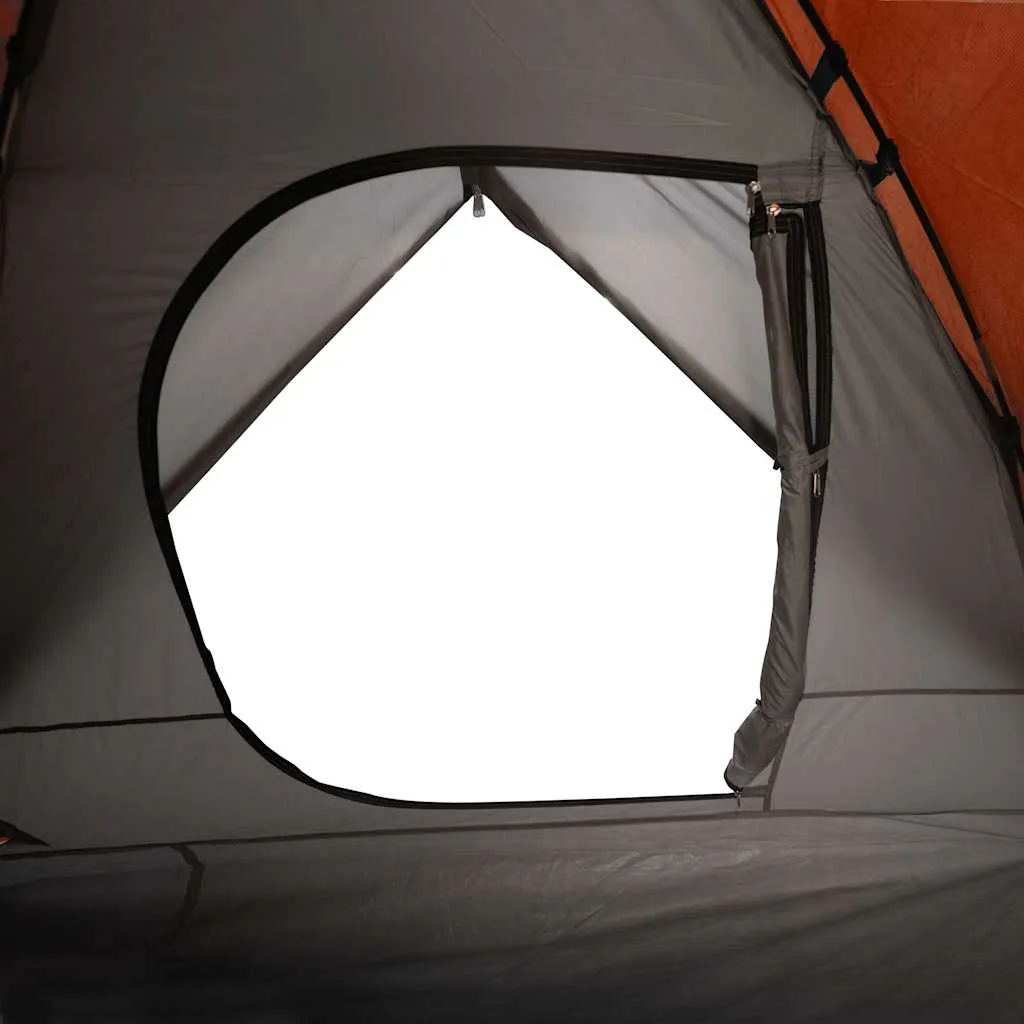 Camping Tent Dome 3-Person Grey and Orange Waterproof