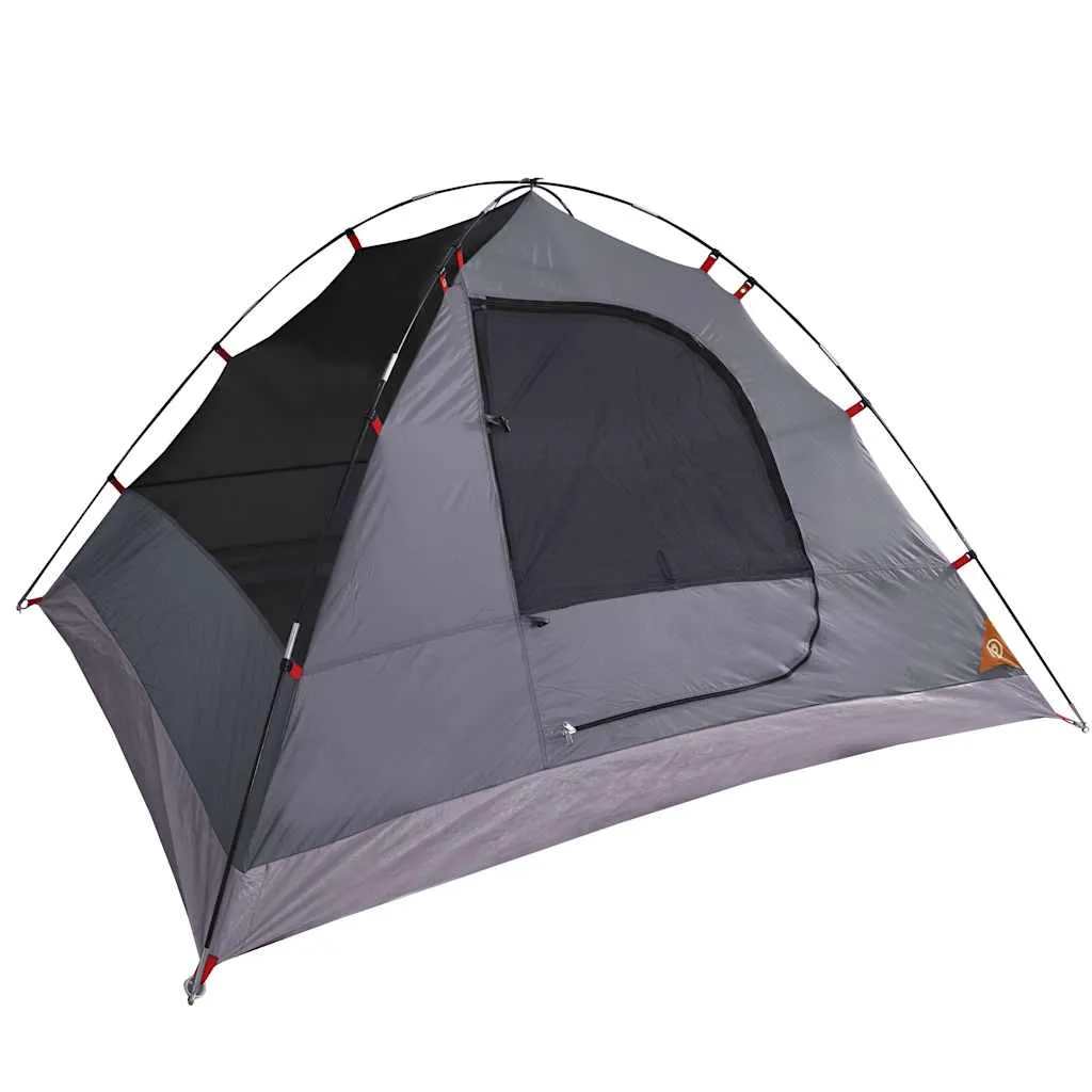 Camping Tent Dome 3-Person Grey and Orange Waterproof
