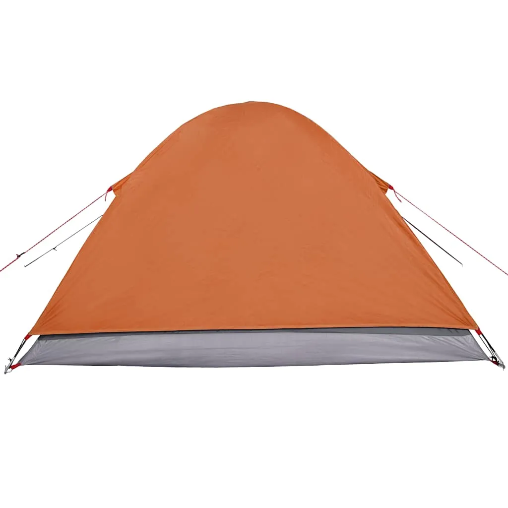 Camping Tent Dome 3-Person Grey and Orange Waterproof