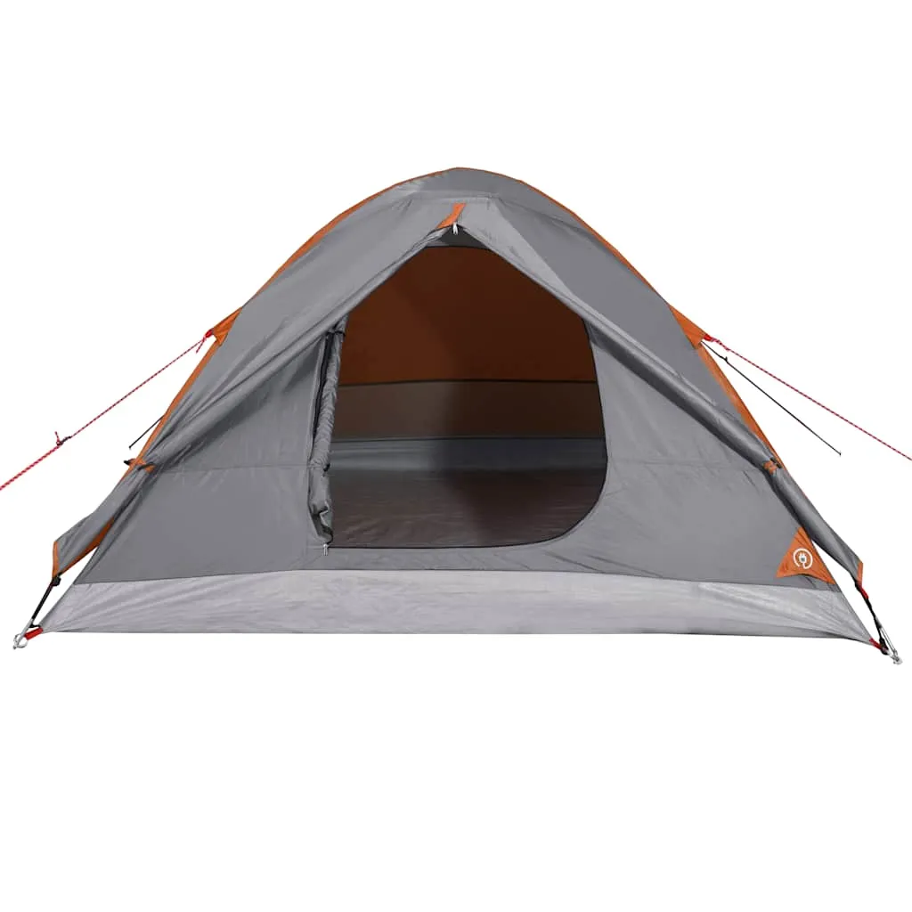 Camping Tent Dome 3-Person Grey and Orange Waterproof