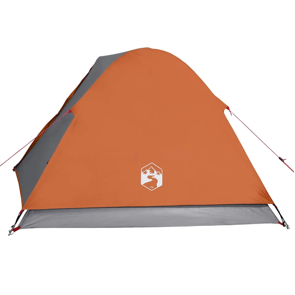 Camping Tent Dome 3-Person Grey and Orange Waterproof