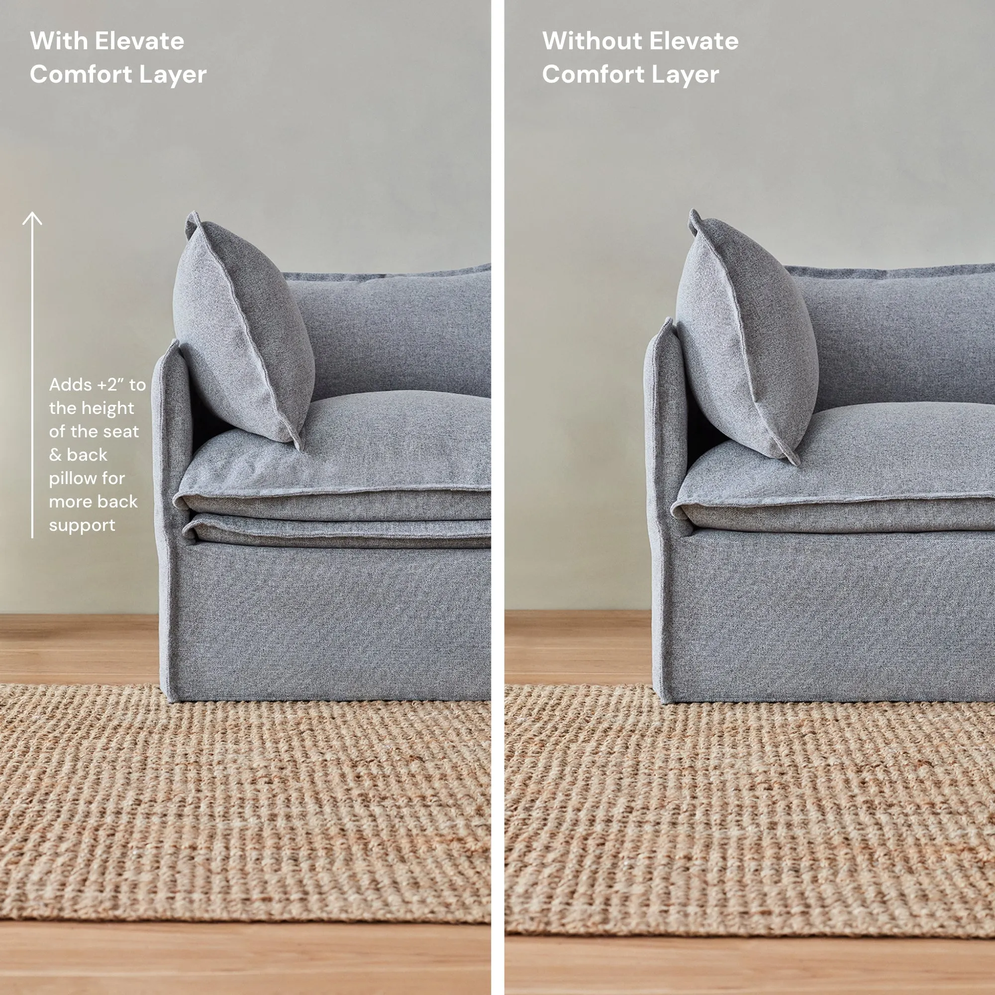 Elevate Comfort Layer for Ottoman in Milk