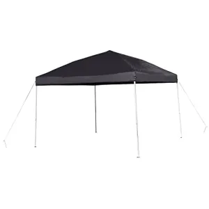 Flash Furniture Harris 10'x10' Black Outdoor Pop Up Event Slanted Leg Canopy Tent with Carry Bag