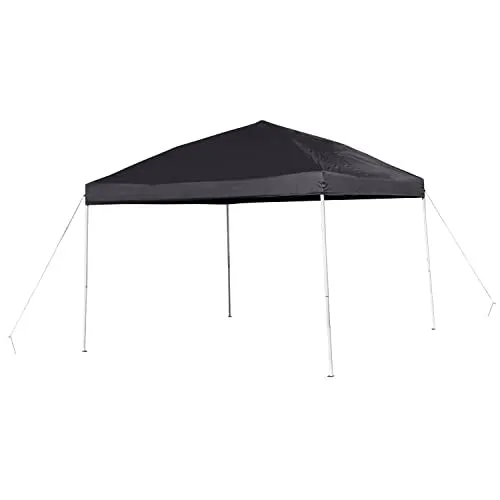 Flash Furniture Harris 10'x10' Black Outdoor Pop Up Event Slanted Leg Canopy Tent with Carry Bag