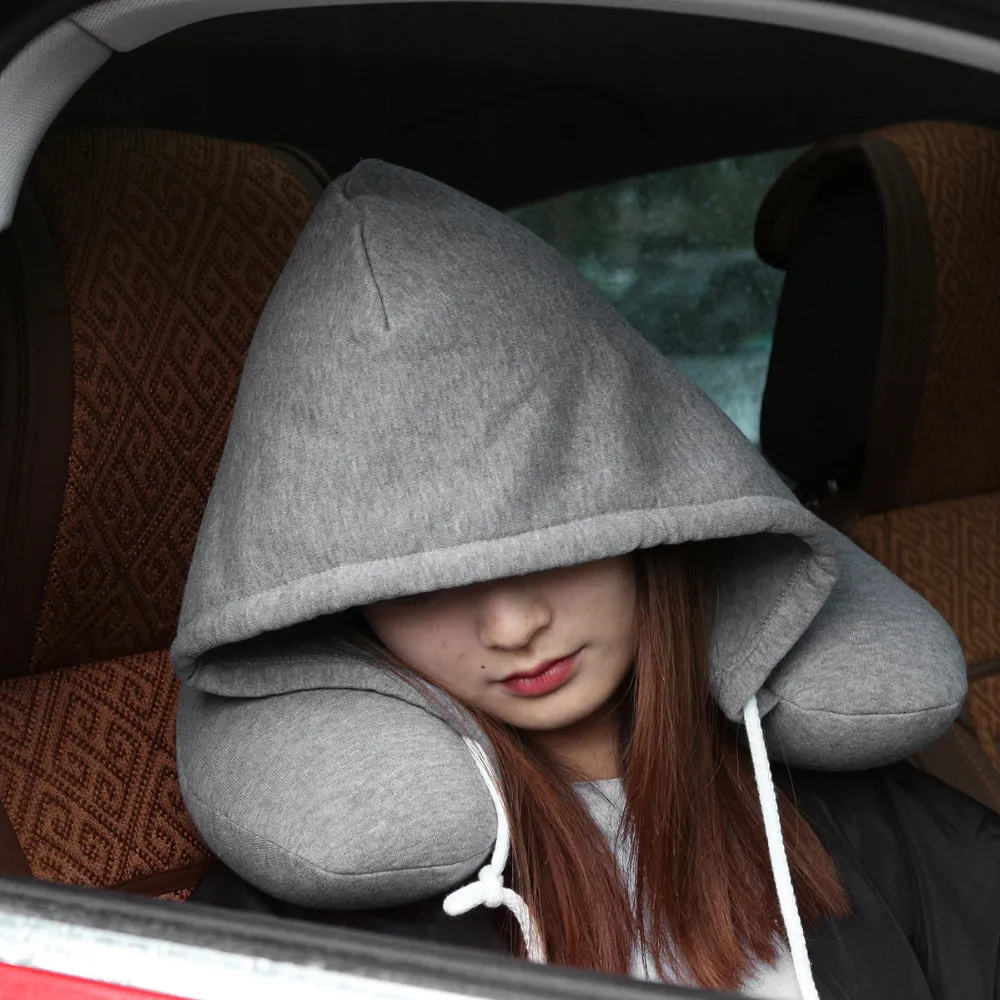 Hooded Neck Pillow with Hood Hoodie Travel Pillow