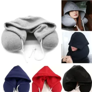 Hooded Neck Pillow with Hood Hoodie Travel Pillow