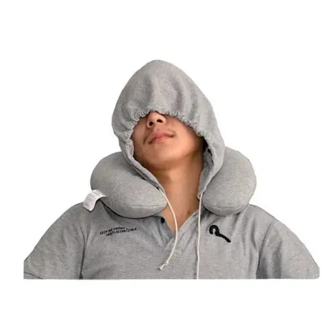 Hooded Neck Pillow with Hood Hoodie Travel Pillow