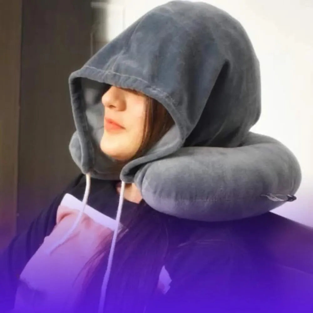 Hooded Neck Pillow with Hood Hoodie Travel Pillow