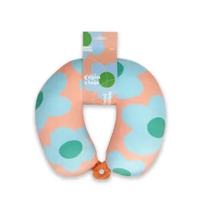 Light blue marco flower travel cushion