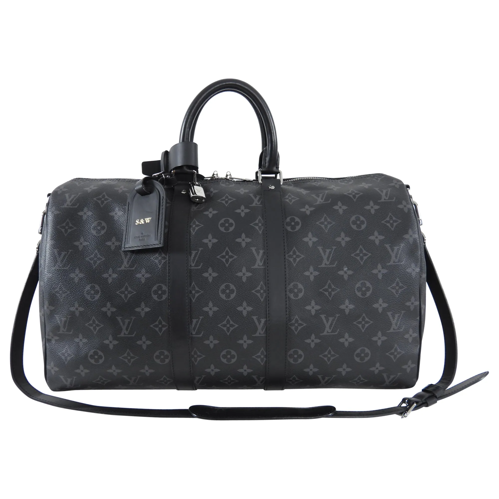 Louis Vuitton Monogram Eclipse Keepall Bandouliere 45 Duffle Bag
