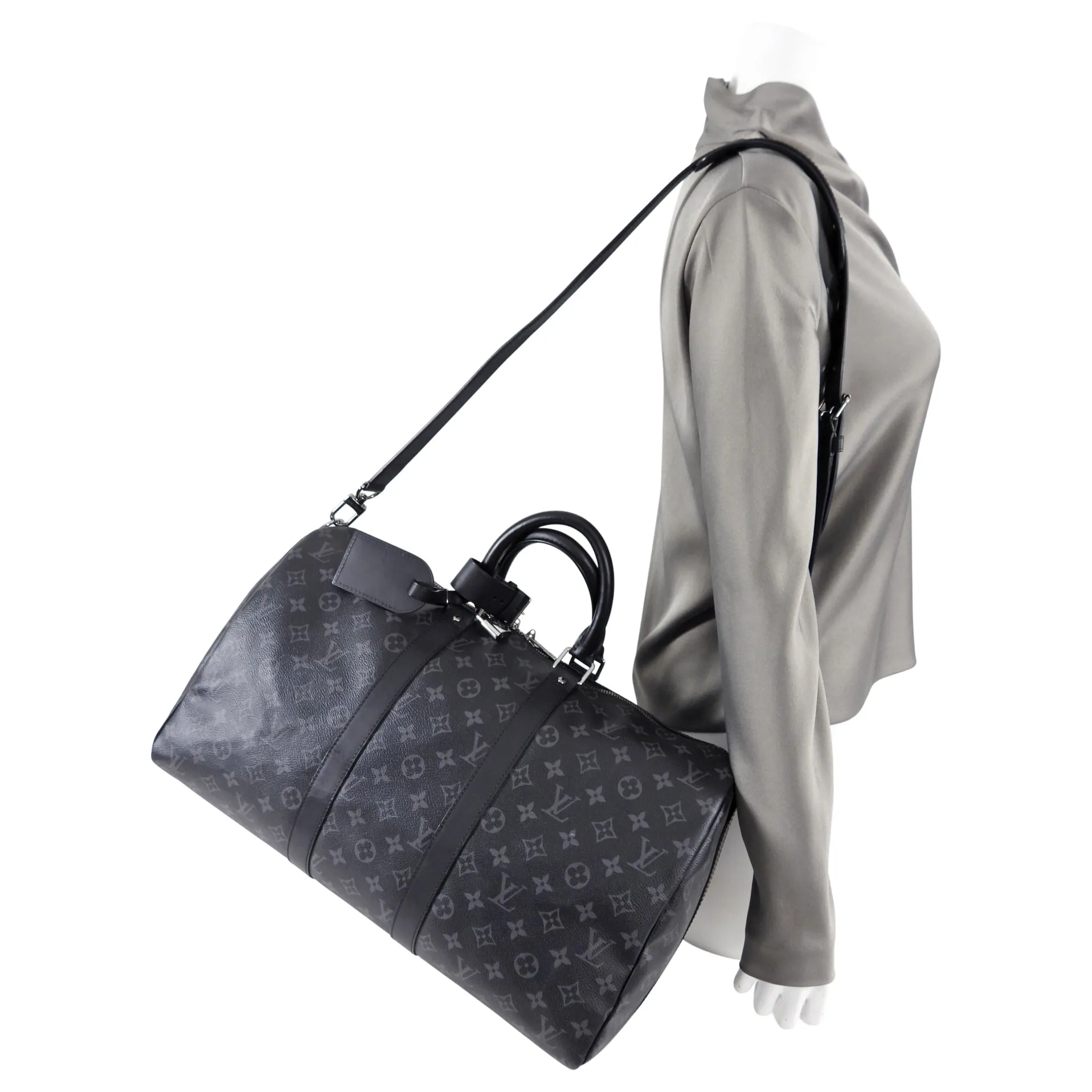 Louis Vuitton Monogram Eclipse Keepall Bandouliere 45 Duffle Bag