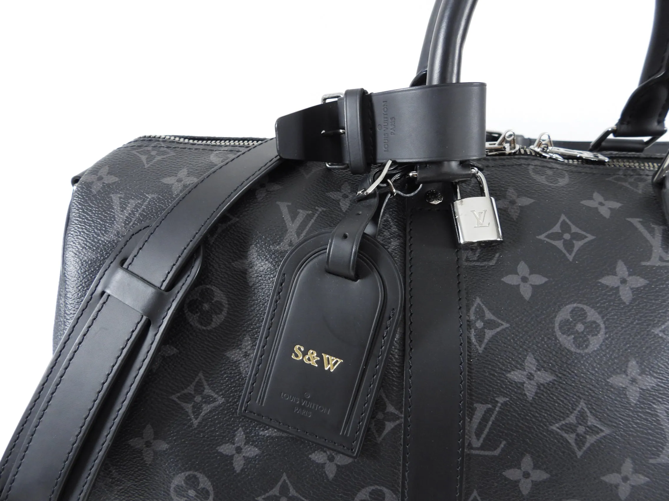 Louis Vuitton Monogram Eclipse Keepall Bandouliere 45 Duffle Bag