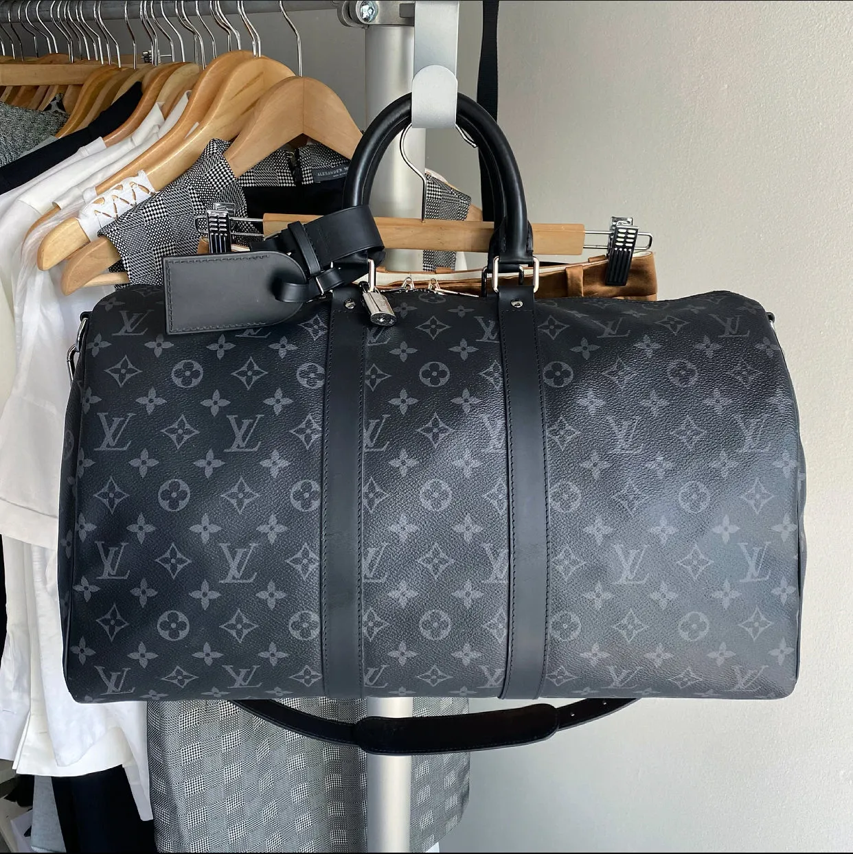 Louis Vuitton Monogram Eclipse Keepall Bandouliere 45 Duffle Bag