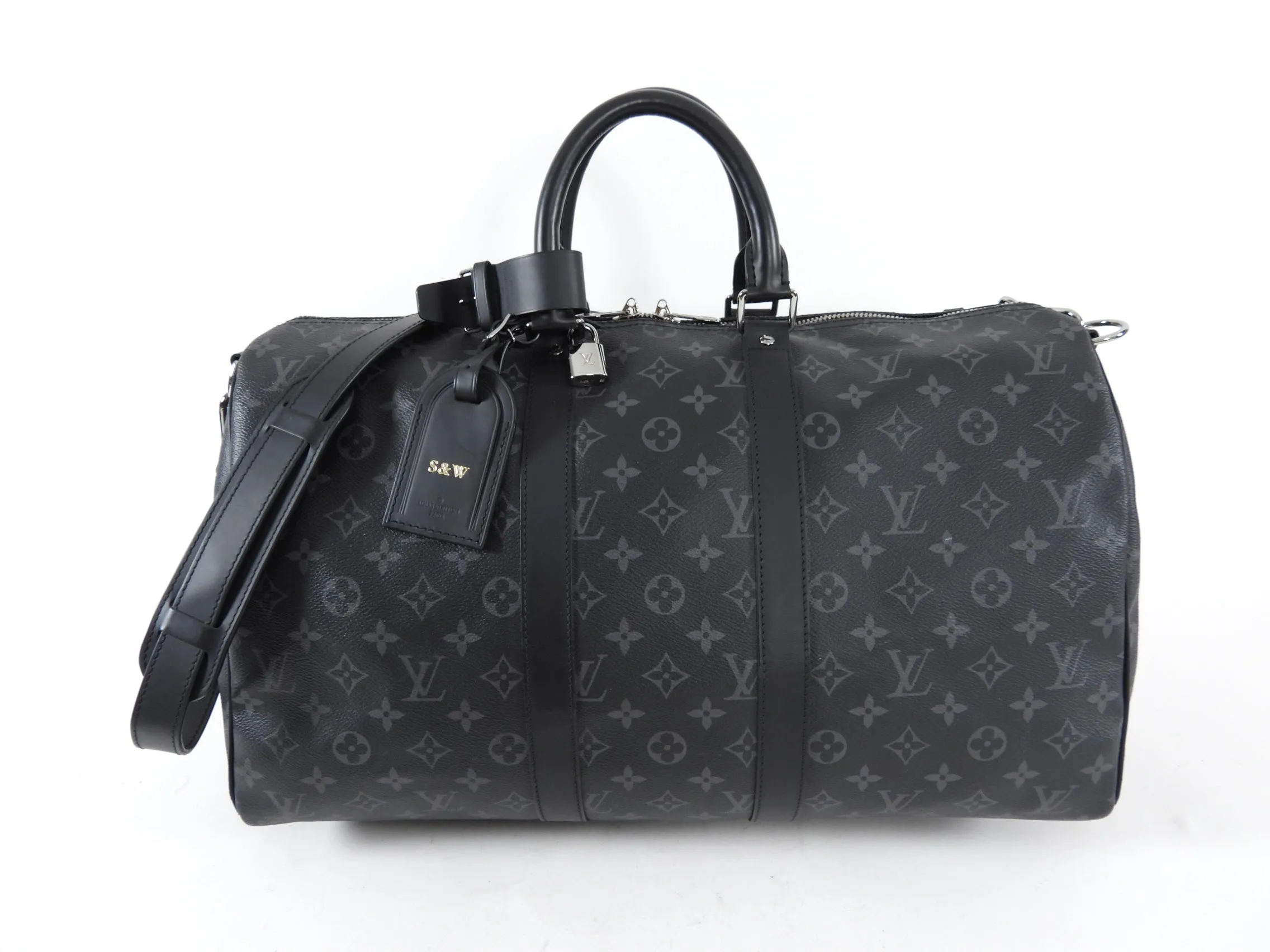 Louis Vuitton Monogram Eclipse Keepall Bandouliere 45 Duffle Bag