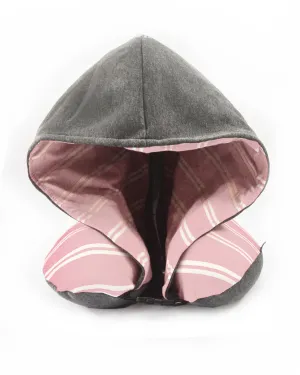 <A 000a64>Stripe Hoodie Pillow - Dirty Pink