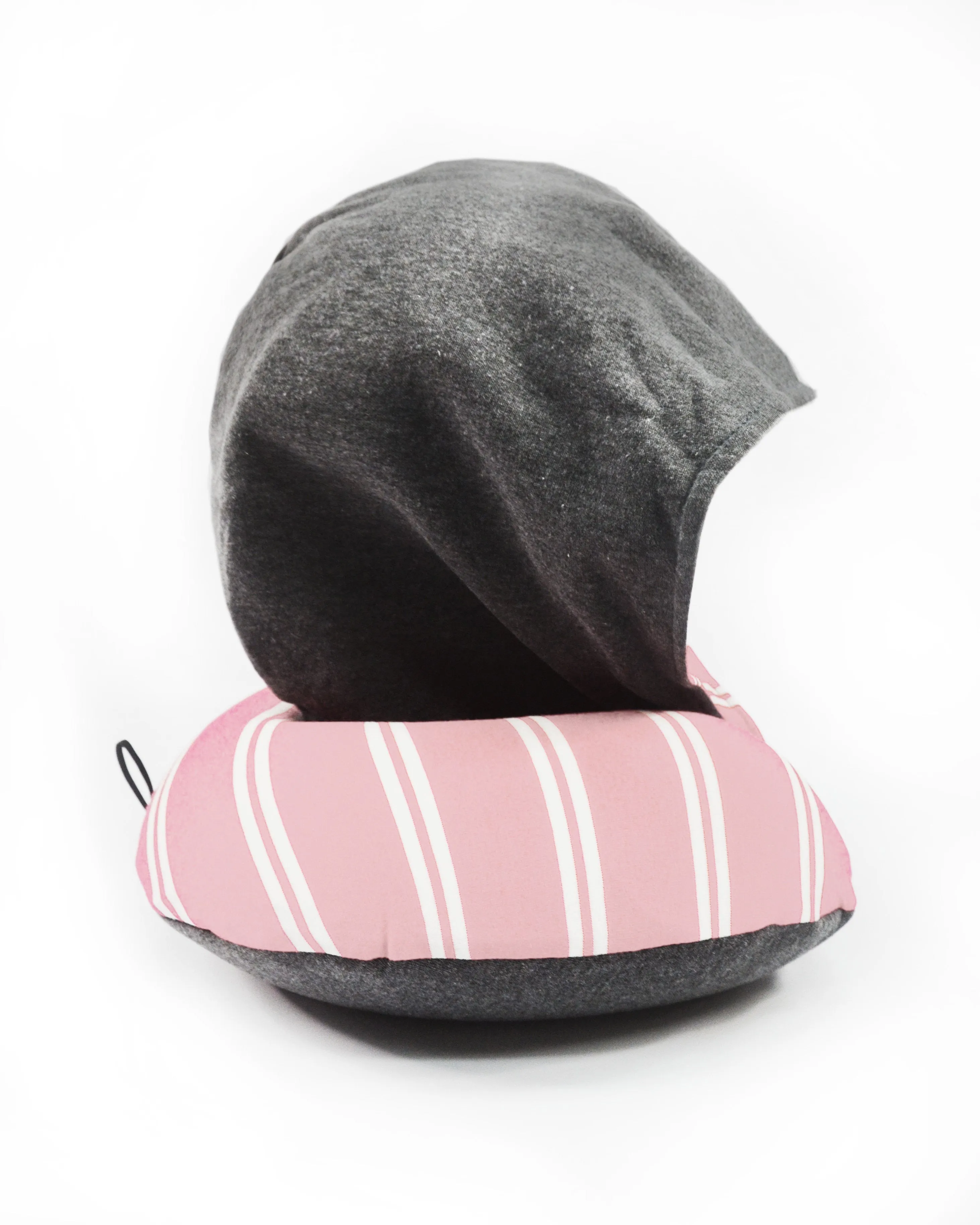 <A 000a64>Stripe Hoodie Pillow - Dirty Pink