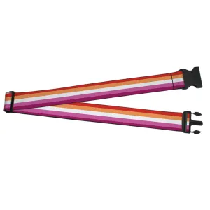 Luggage Strap - 2.0" - Flag Lesbian Five Stripe Oranges White Pinks