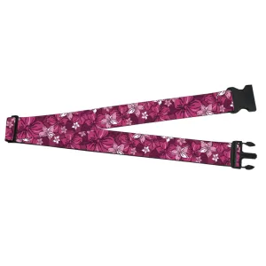 Luggage Strap - 2.0" - Hibiscus Collage Pink Shades