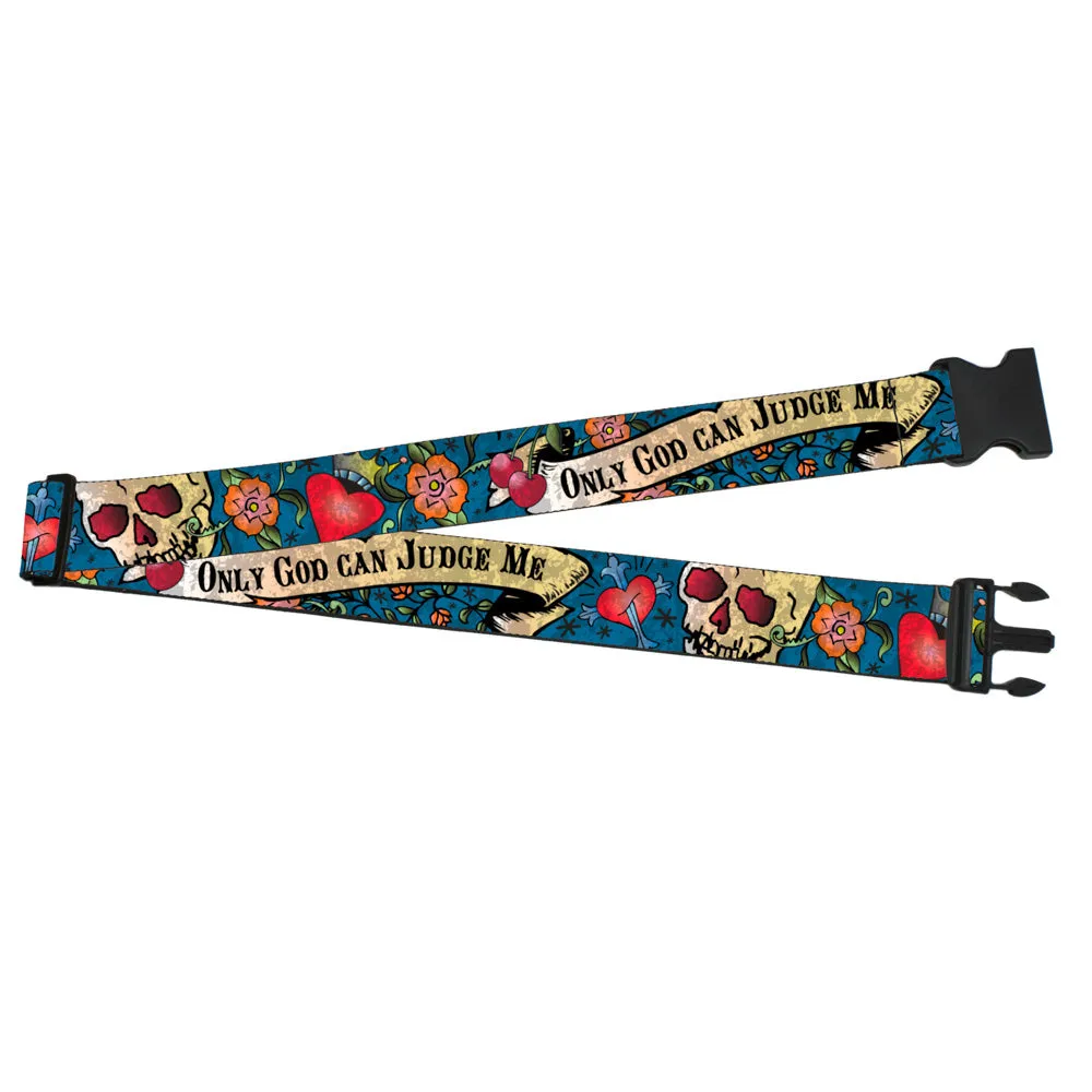 Luggage Strap - 2.0" - Only God Can Judge Me Blue
