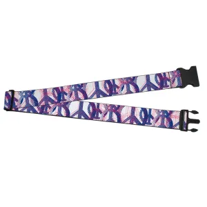 Luggage Strap - 2.0" - Peace Mixed White/Blue/Pink