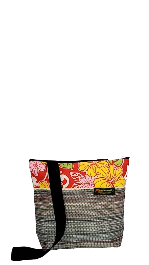 Med Mesh Tote Bag Floral `Ula`ula Long Strap