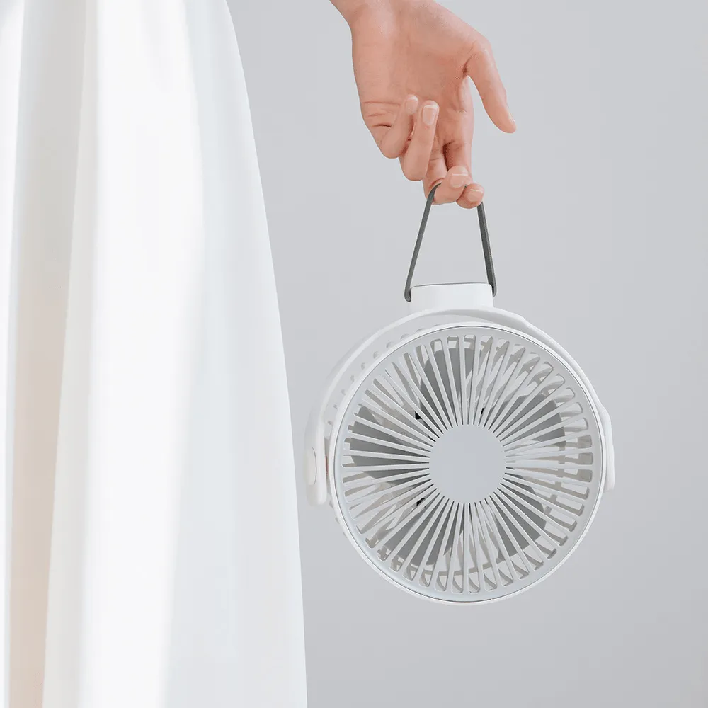 Mini Ceiling Fan Outdoor Tent Fan Desktop Portable USB Rechargeable Fans 4 Gears Wind Speed for Home Office Dormitory Bedroom