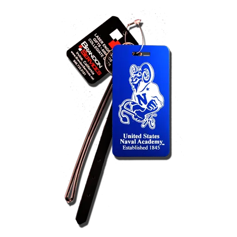 Navy "Bill the Goat" Large Luggage Tag