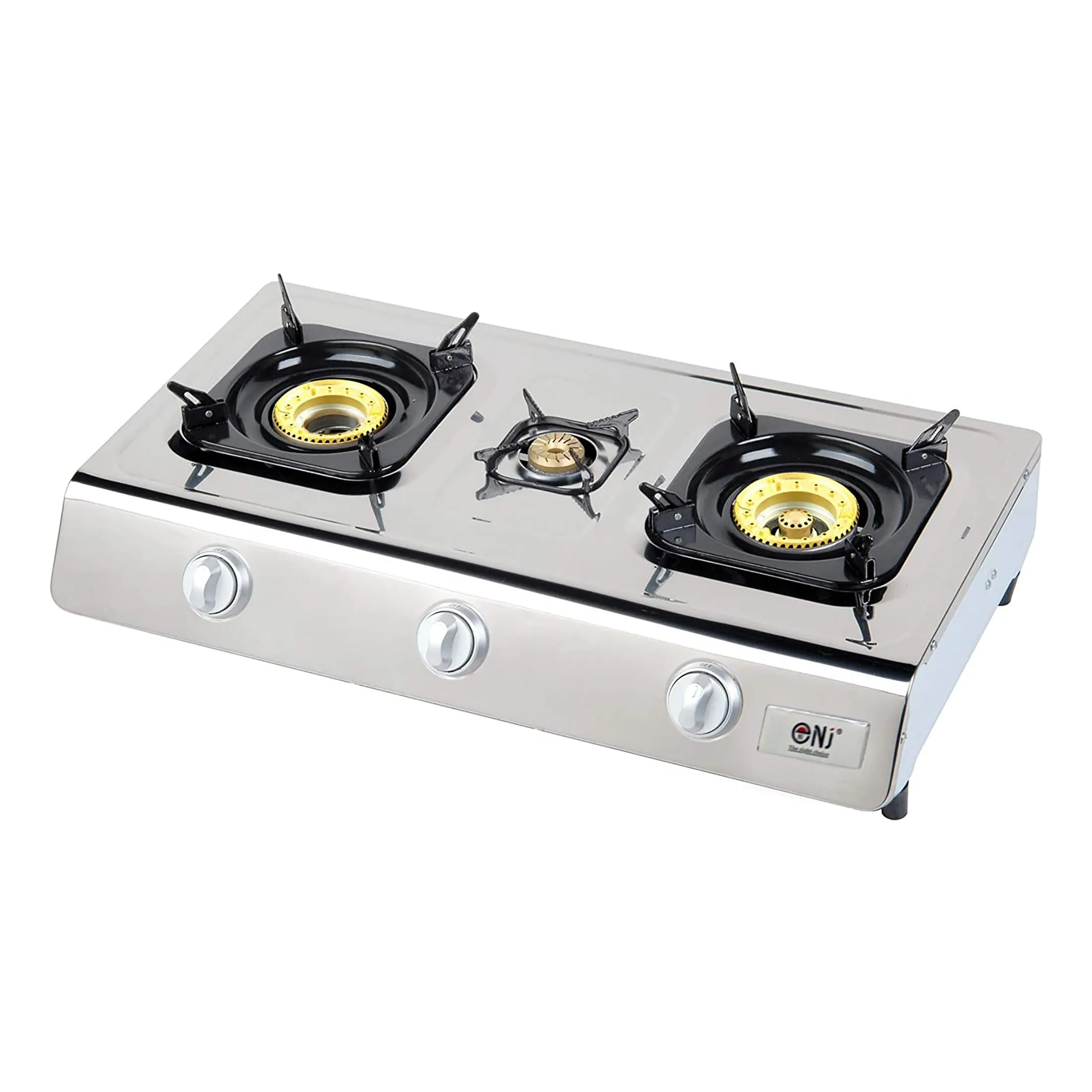 NJ NGB-300 Portable 3 Burners Gas Stove for Outdoor Camping LPG 8 kW with Piezo