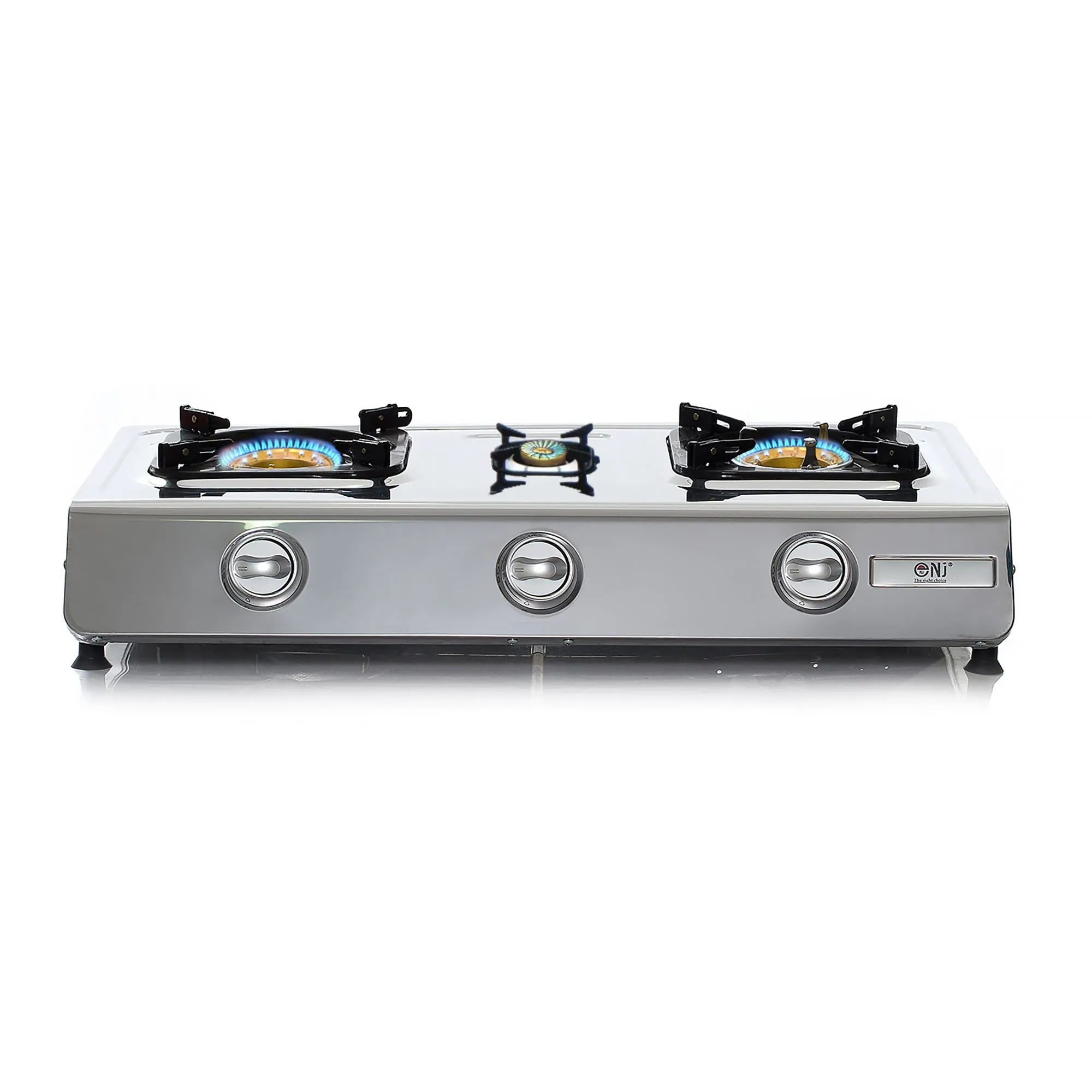 NJ NGB-300 Portable 3 Burners Gas Stove for Outdoor Camping LPG 8 kW with Piezo