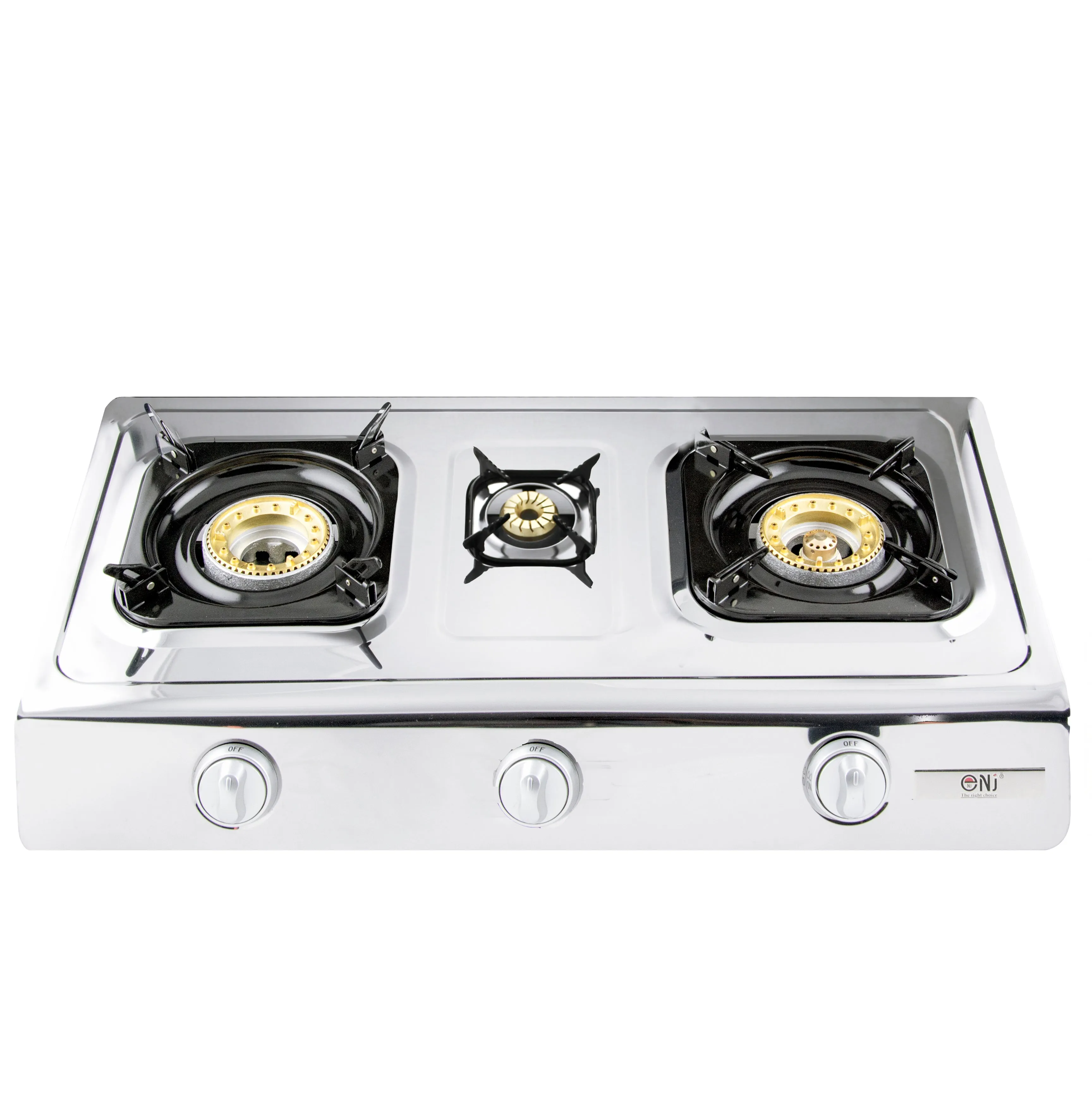NJ NGB-300 Portable 3 Burners Gas Stove for Outdoor Camping LPG 8 kW with Piezo