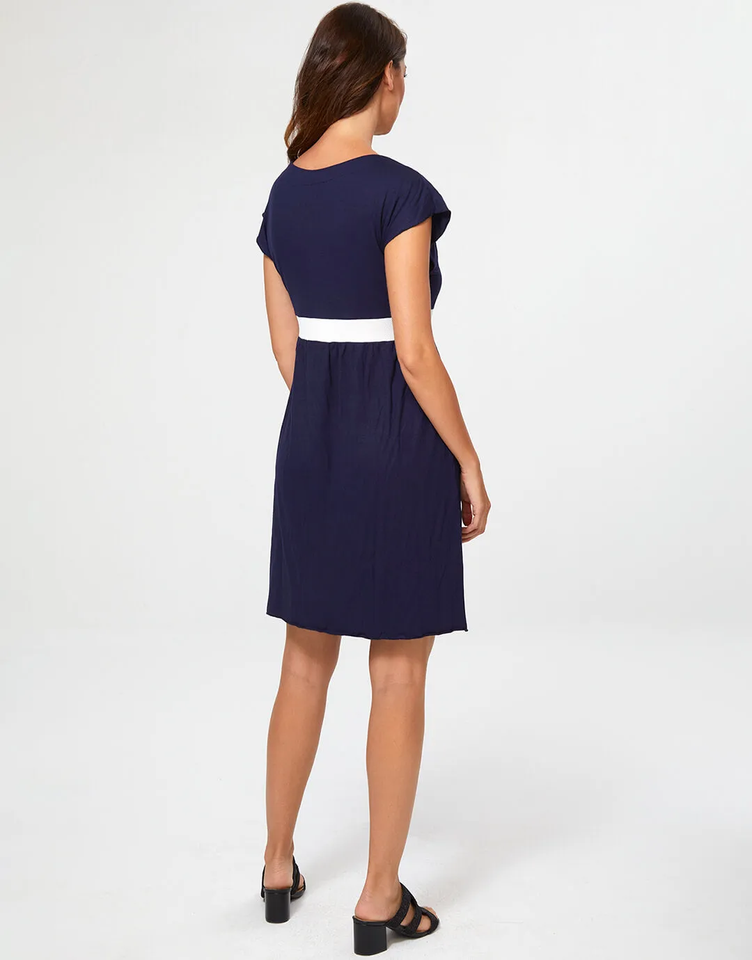 Pitusa Dress - Navy and White
