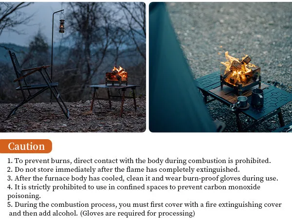 Qingluan Dual-Fuel Alcohol & Wood Fire Pit