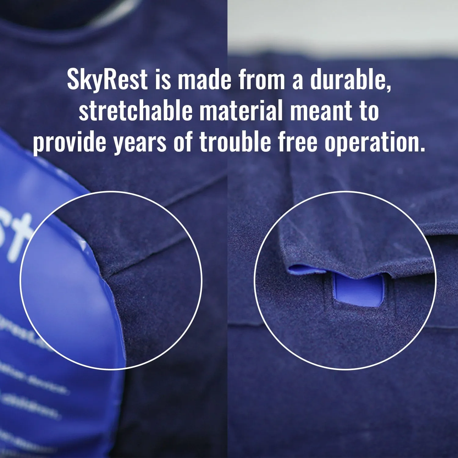Skyrest® Inflatable Travel Pillow Portable Head Neck Rest Pillow | for Airplanes Cars Buses Trains Office | Free 1 Eye Mask 2 Ear Plugs Drawstring Pillow Bag