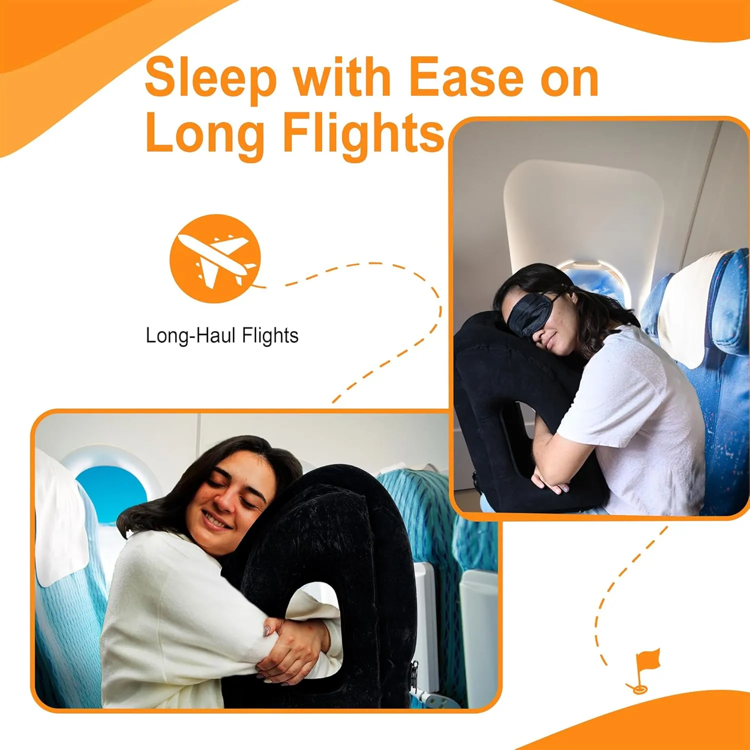 Skyrest Inflatable Travel Pillow Used for Airplanes/Cars/Buses/Trains/Office Small (Gray)