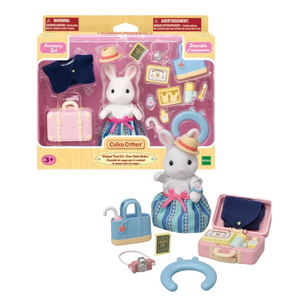 Sylvanian Families Weekend Travel Accessories Set With Snow Rabbit Mother