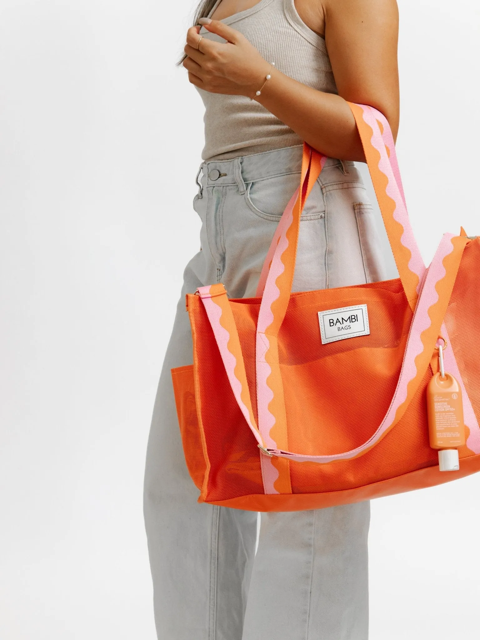 The Bambi Mesh Bag in Tangerine