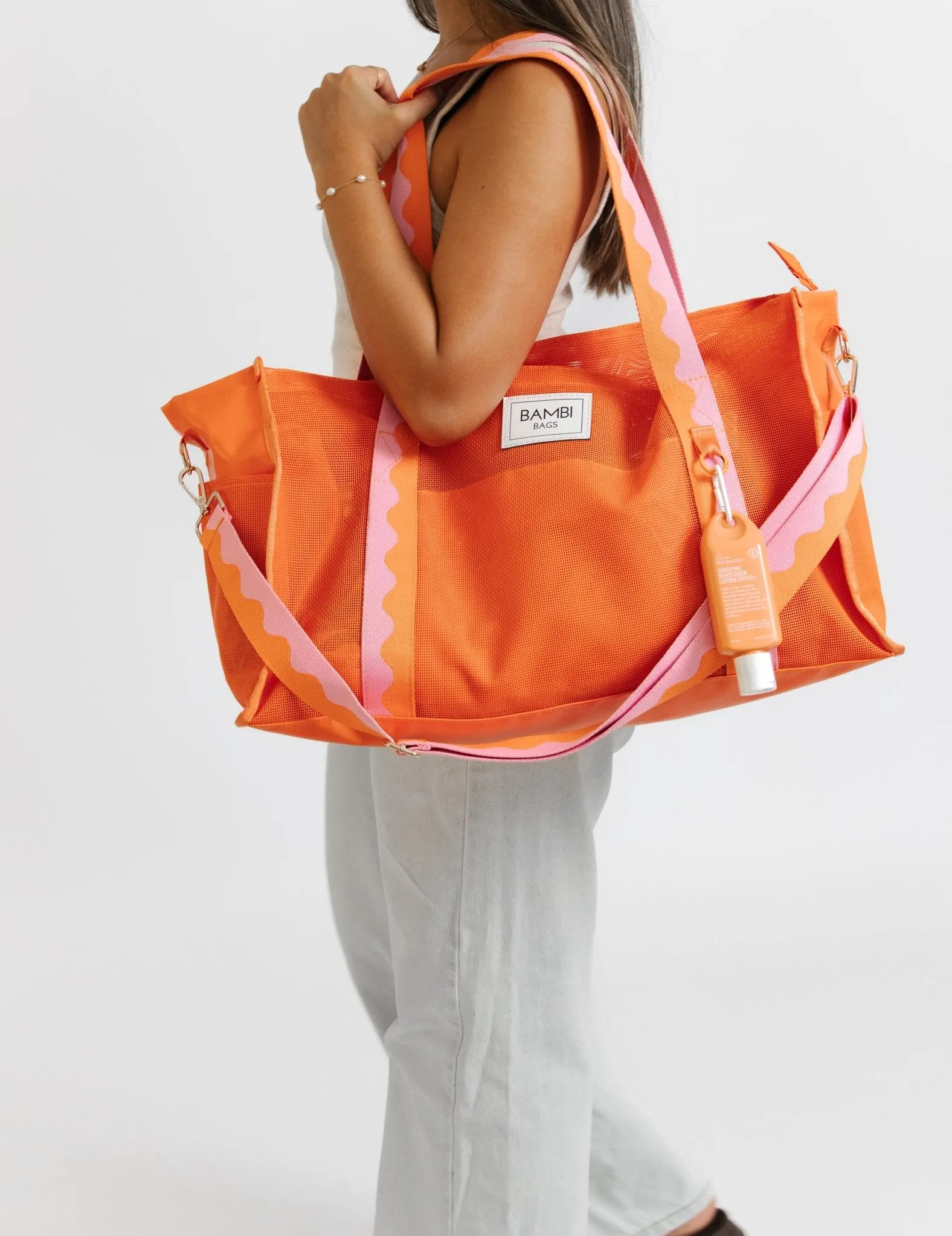 The Bambi Mesh Bag in Tangerine