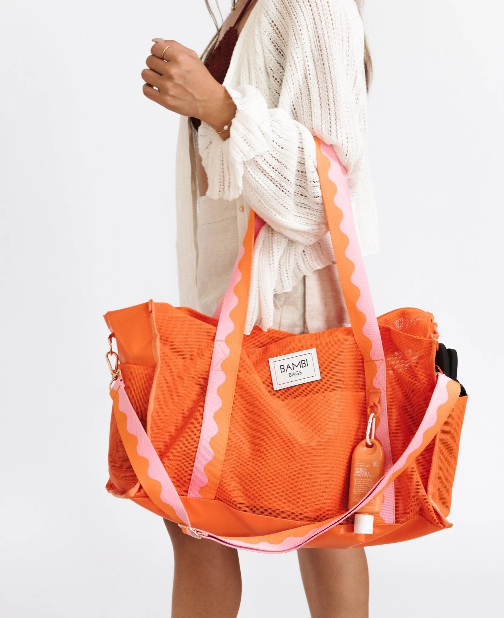 The Bambi Mesh Bag in Tangerine