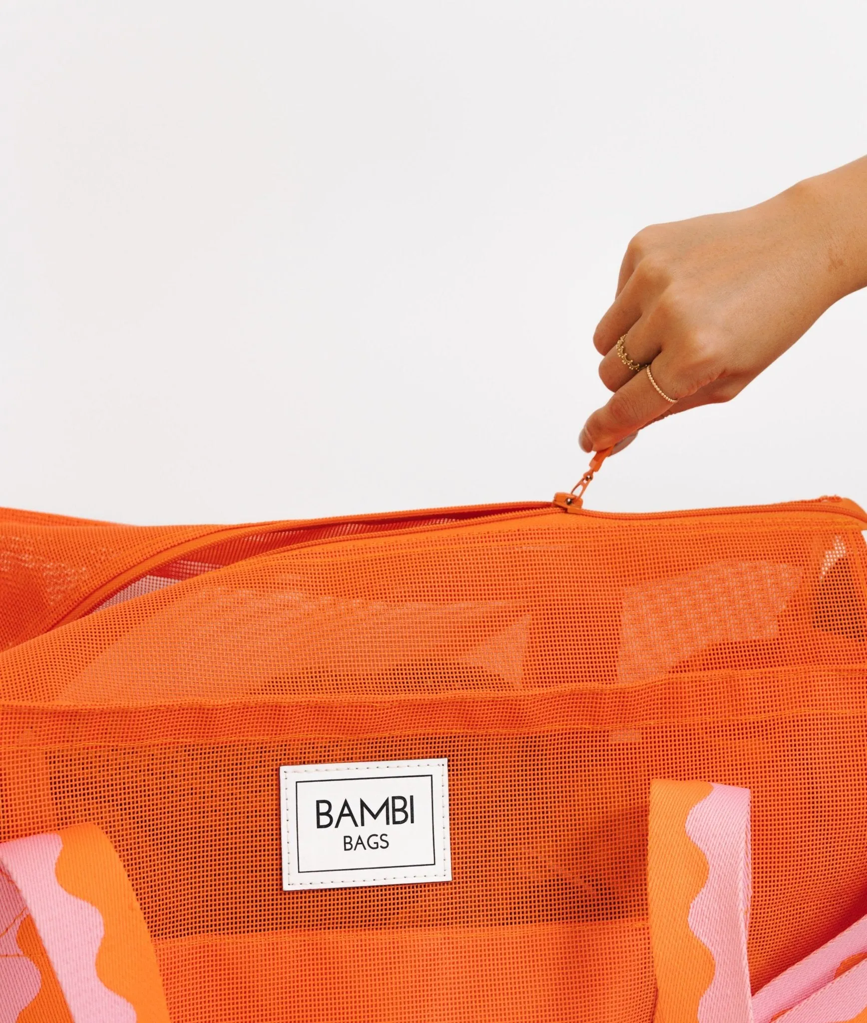 The Bambi Mesh Bag in Tangerine