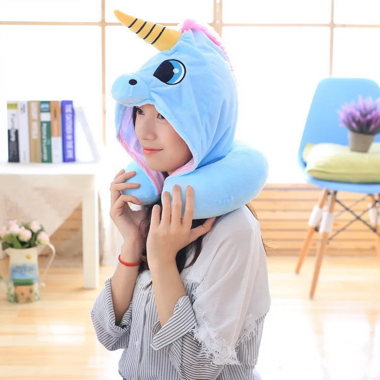 Unicorn Neck Pillow with Hoodie