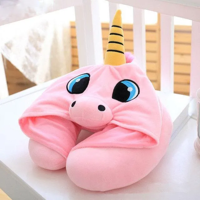 Unicorn Neck Pillow with Hoodie
